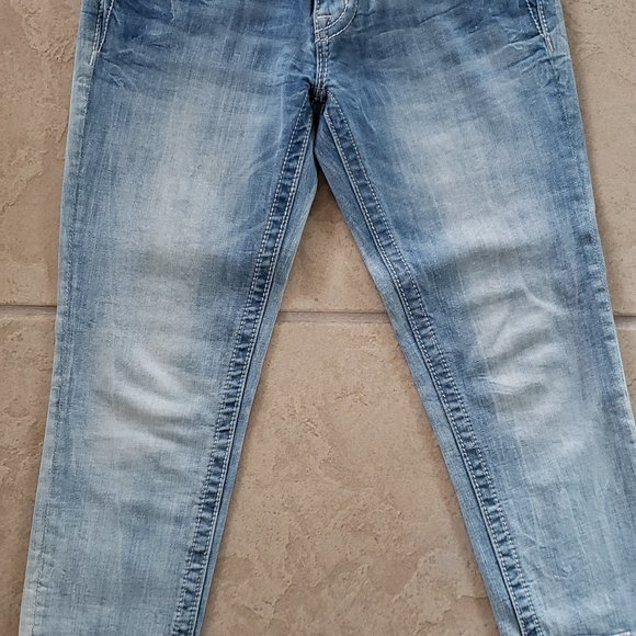Jeans - Miss Me Skinny Signature Embroidered Cuffed - Size 27 - Picture 2 of 6